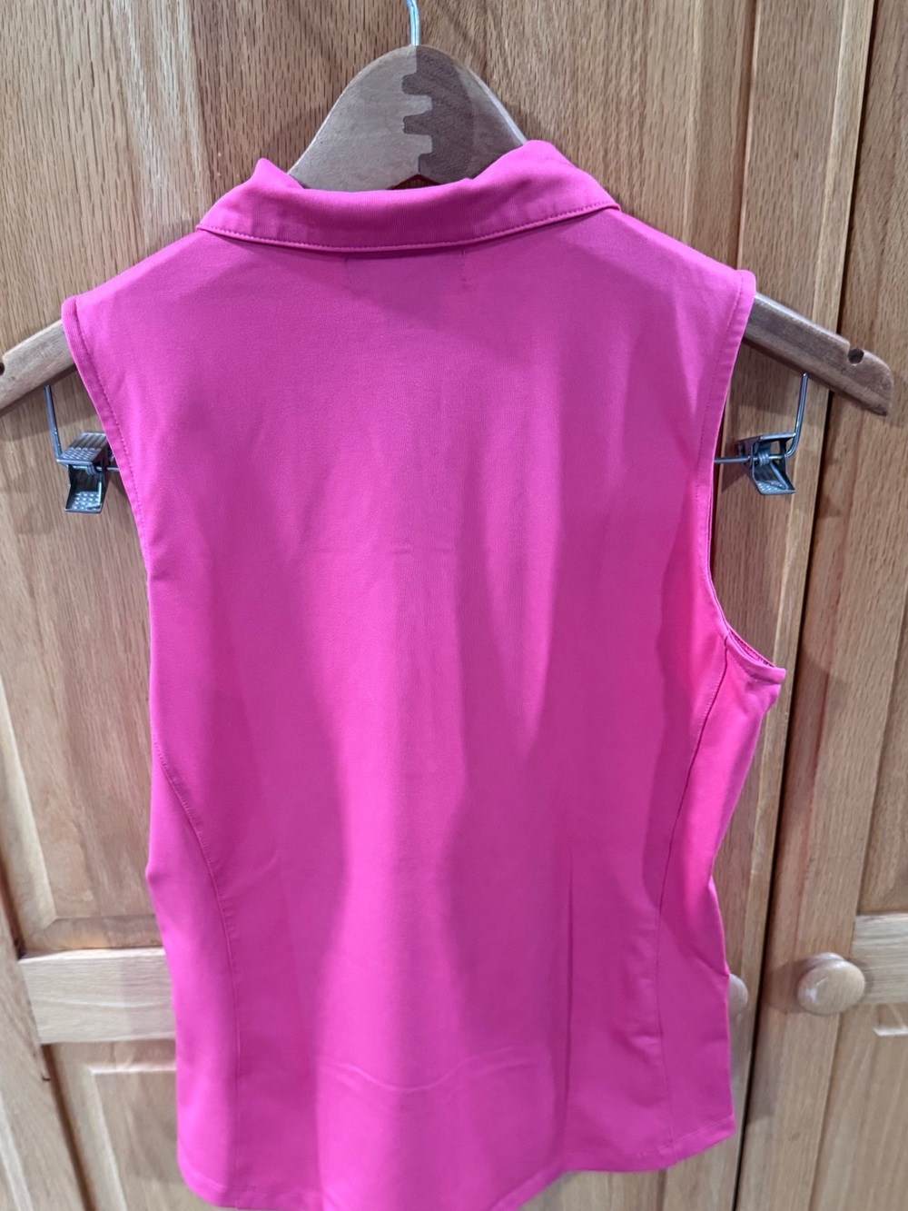 Golftini Hot Pink Sleeveless Zip Golf Polo Top Performance Stretch XS UPF 30+ - Picture 4 of 8